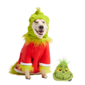 Grouchy Slouchy Grinch Dog Costume & Dog Toy Super Chewer Bundle