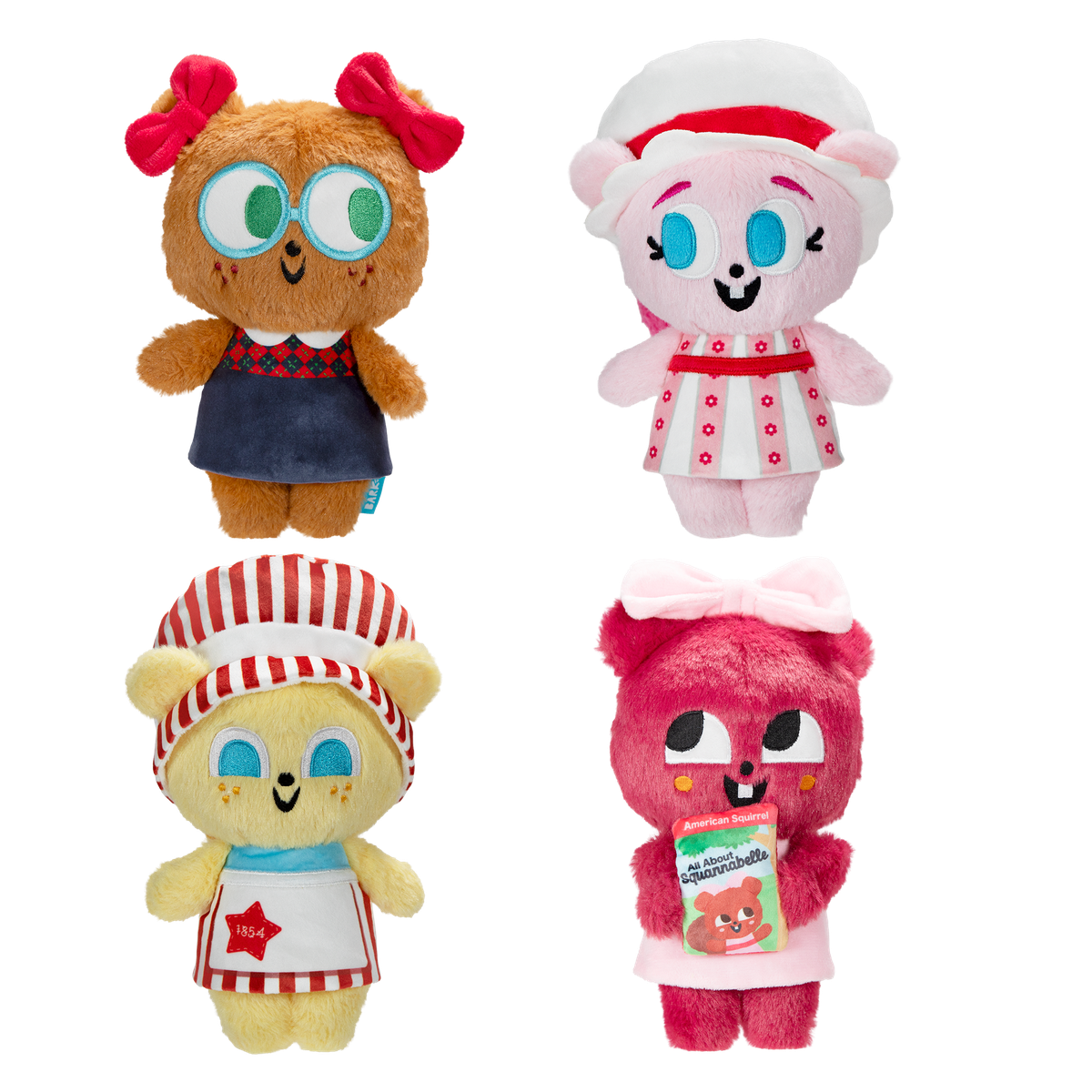 American Squirrel Dolls Plush Multi-Part Dog Toy