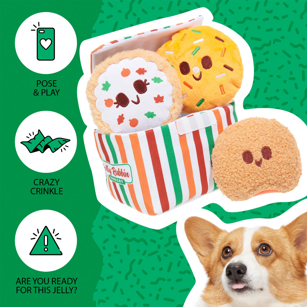 Junk Food Club, Plush Monthly Dog Toys